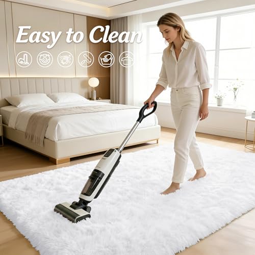 4x5 Machine Washable Accent Rug (4x5 Ft / White)