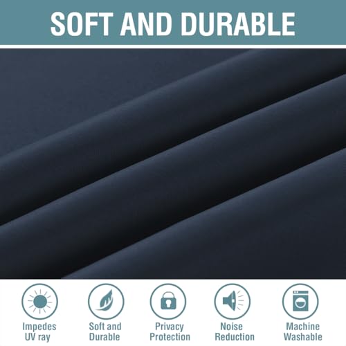 Blackout Curtain for Living Room Thermal Insulated Window Treatment Curtain 54 inch Length Energy Saving Solid Grommet Top Blackout Drape (52"W x 54"L (Pack of 1) / Navy Blue)