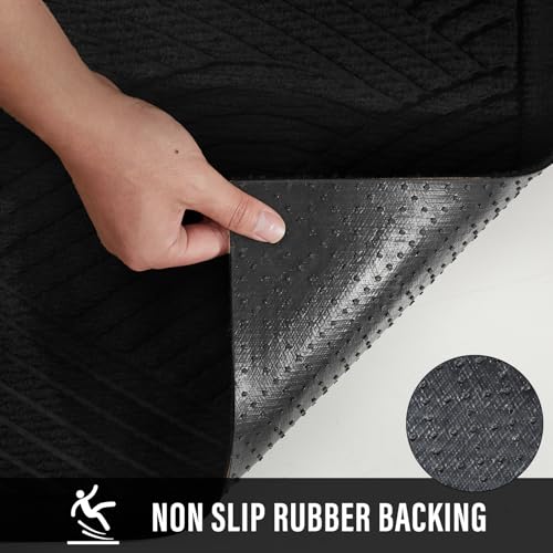 Sturdy Front Door Mat (Black / 2'8" x 3'11" (Rectangular))