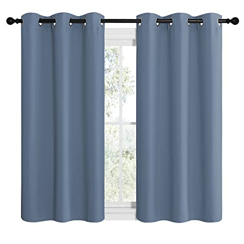 Home Fashion Blackout Curtain Panels (Stone Blue / 42"W x 48"L (Pack of 2))