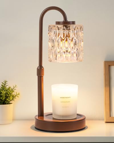 Dimmable Candle Warmer Lamp with Timer (Brown-glass)