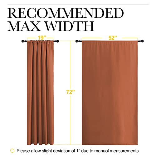 Blackout Curtains and Drapes (Burnt Orange / 52"W x 72"L (Pack of 2))