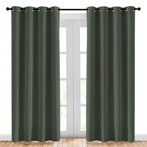 Living Room Curtains 84 inch Long (Dark Mallard / 52"W x 84"L (Pack of 2))