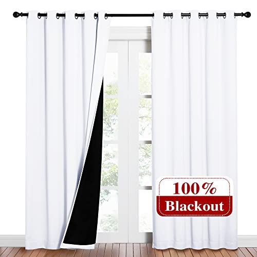 White Blackout Curtains for Nursery 62" Wide x 84" Long 2 Panels (Pure White / 62"W x 84"L (Pack of 2))