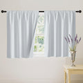 Short White 100% Blackout Curtains for Small Window (100% Blackout - White / 42"W x 36"L (Pack of 2))