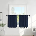 Small Window Curtains (Navy Blue / 42"W x 36"L (Pack of 2))