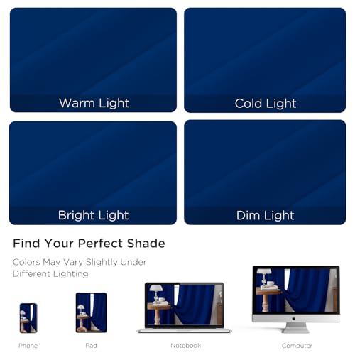 Royal Blue Blackout Curtains 45 inch Length 2 Panels Set (Royal Blue / 52"W x 45"L (Pack of 2))