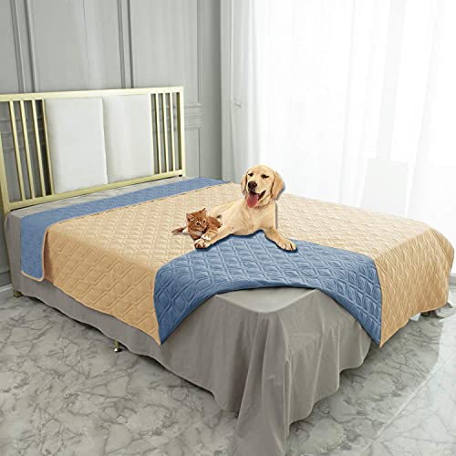 Waterproof Dog Bed Blankets Cover for Bed Couch Sofa Reversible (30x70 Inch (Pack of 1) / Sand+stoneblue)