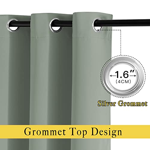 66 inch Sage Green Curtains for Bedroom (Sage Green / 66"W x 66"L (Pack of 2))