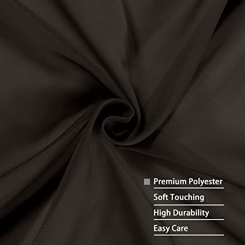 Chocolate Sheer Curtains 96 Inch Length (Chocolate / 42"W x 95"L (Pack of 2))