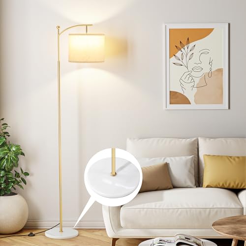 60" Floor Lamp for Living Room with 3 Color Temperatures (Marble Base & Gold / 60 inches)