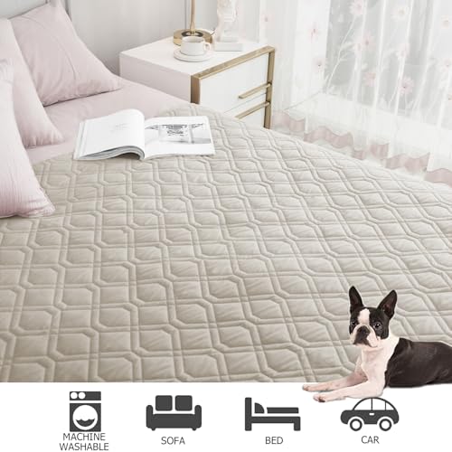 Waterproof Dog Bed Blankets Cover for Bed Couch Sofa Reversible (30x70 Inch (Pack of 1) / Khaki+khaki)