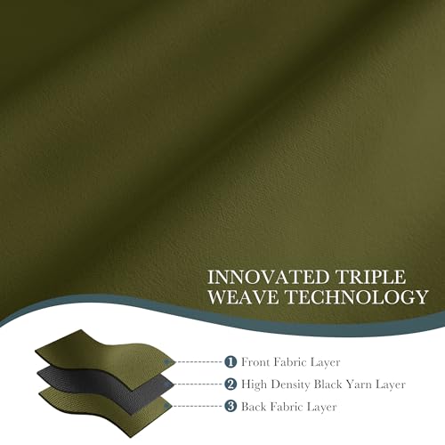 Blackout Kitchen Curtains (Olive Green / 42"W x 45"L (Pack of 2))