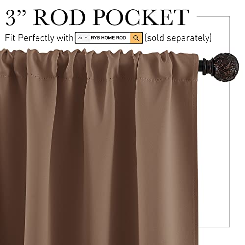 Cafe Blackout Curtains 30 inch Length (Mocha / 29"W x 30"L (Pack of 2))