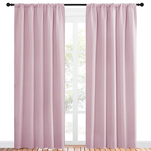 Living Room Curtains for Window (Baby Pink / 52"W x 84"L (Pack of 2))
