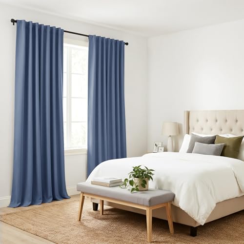 Blackout Curtains 84 inches Long (Blue Haze / 52"W x 84"L (Pack of 2))
