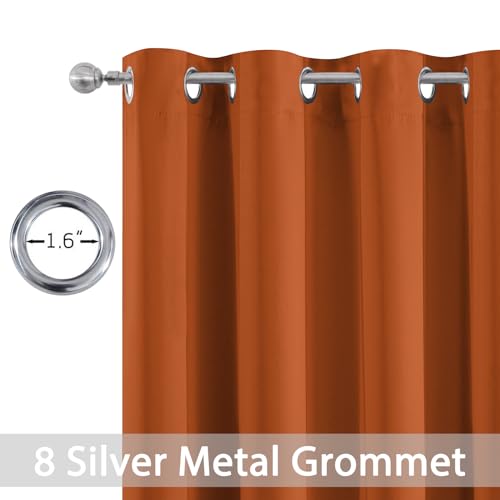 Room Darkening Curtains 52x72 inch Length Orange (Orange / 52"W x 72"L (Pack of 2))