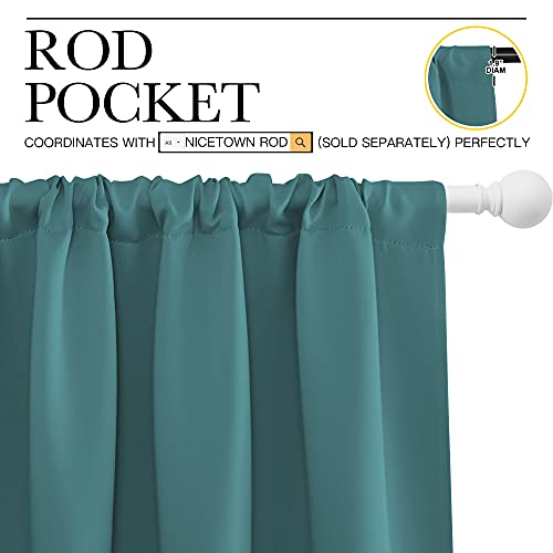 Blackout Curtains for Bedroom (Sea Teal / 70"W x 63"L (Pack of 2))