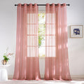 Living Room Coral Pink Sheer Curtains 96 inch Length (Coral Pink / 54"W x 96"L (Pack of 2))