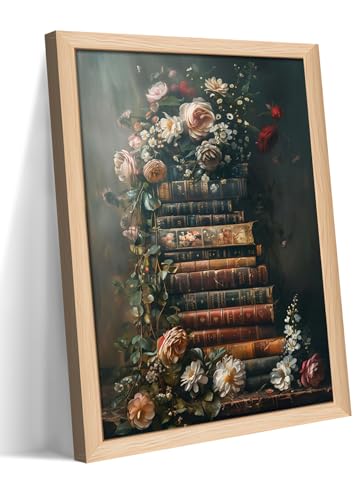 Moody Dark Academia Floral Wall Art (flower book / 10"L x 8"W)