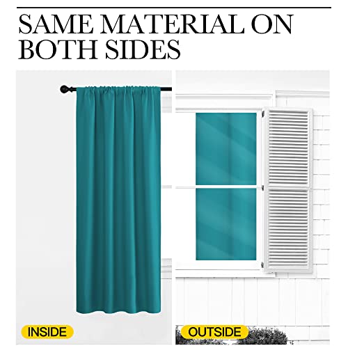 Peacock Blue Blackout Curtains Panels for Window (Peacock Blue / 42"W x 36"L (Pack of 2))