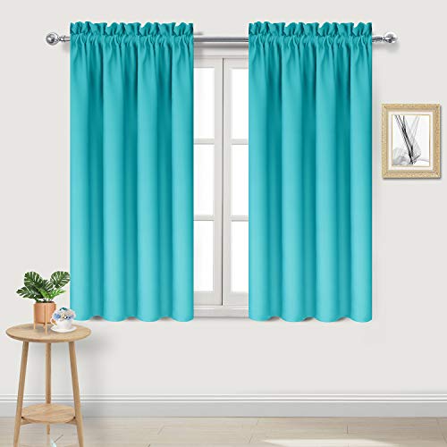 Blackout Curtains for Bedroom Living Room 42 x 54 Inch Long Turquoise (Turquoise / 42"W x 54"L (Pack of 2))