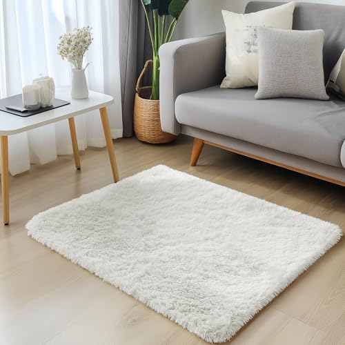 2x2 Machine Washable Small Rug (2×2 Ft Square / Ivory)