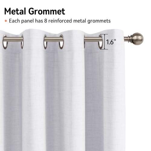 100% Blackout White Curtains 63 Inch Long 2 Panels Set (Alba | Bright White / 50"W x 63"L (Pack of 2))