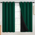 Dark Green 100% Blackout Curtains Room Darkening Living Room 54 (Dark Green / 52"W x 54"L (Pack of 2))