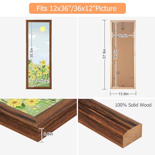 12x36 Wood Frame Brown (Brown / 12x36)