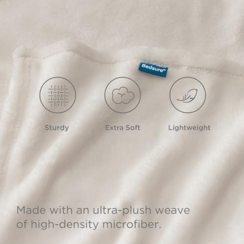GentleSoft Fleece Throw XL Blanket Linen Beige (06 - Linen Beige / Throw XL (50" X 70"))