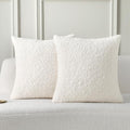 Pack of 2 Faux Fur Teddy Boucle Pillow Covers 20x20 Inch (Cream White / 20" x 20" (Pack of 2))