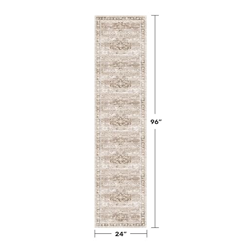 Boho 2x8 Long Runner Rugs for Hallway (2' x 8' (Runner) / Latte / Beige)