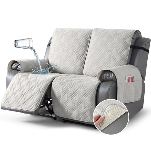 100% Waterproof Oversized Loveseat Recliner Cover (Off White / 2 Seater Oversized)