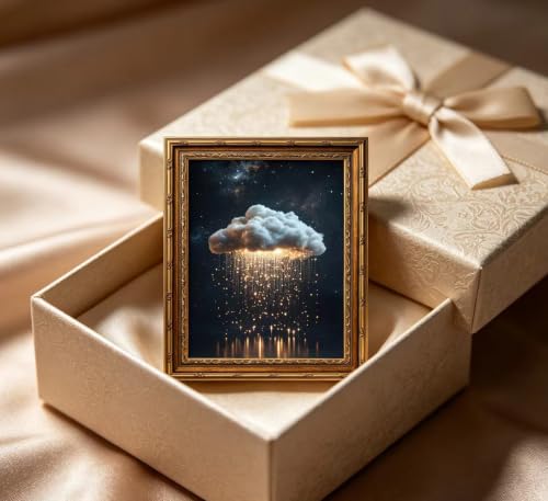 Vintage Gold Framed Moody Cloud Wall Art (cloud / 11"LX9"W)