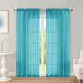 Turquoise Sheer Curtains 72 Inches 2 Panels for Living Room 59" Wide (Turquoise / 59"W x 72"L (Pack of 2))