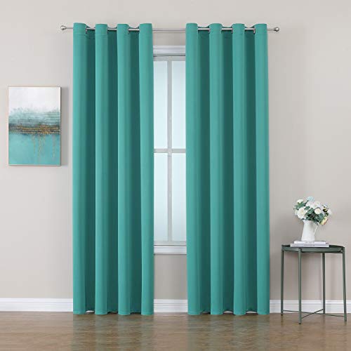 Blackout Curtains for Bedroom and Living Room 95 Inches Long (52"W x 95"L (Pack of 2) / Teal)