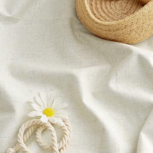 Cream Beige Linen 100% Blackout Curtains for Bedroom W52 x L78 (Cream Beige / 52"W x 78"L (Pack of 2))