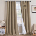 100% Blackout Linen Curtains 120" L Heathered Macchiato (Heathered Macchiato / 52"W x 120"L (Pack of 2))