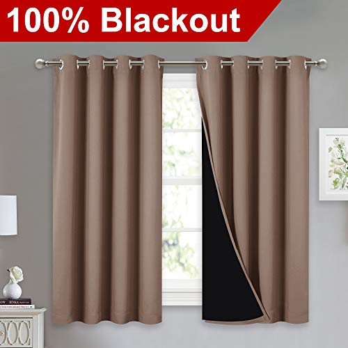 Bedroom Full Blackout Curtain Panels (Cappuccino / 52"W x 54"L (Pack of 2))