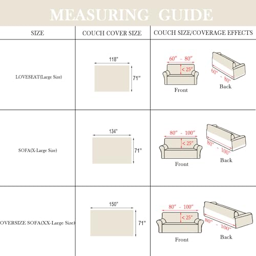 Beige Couch Covers for 3 Cushion Couch Sofa Cute Sofa Covers with White Daisy Lace Pet Couch Protector Thick Chenille Couch Cover for Dogs Sectional Sofa L Shape Futon (71" x 134" / Daisy:beige)