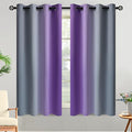 Ombre Purple and Grey Curtains for Bedroom (52"W x 63"L (Pack of 2) / Purple and Grey)