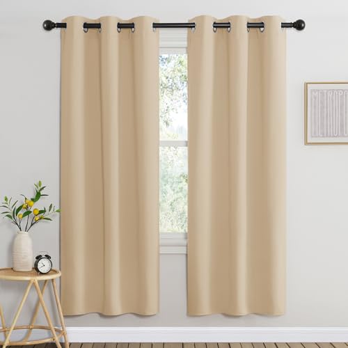 Blackout Window Curtains 72 inches Long (Biscotti Beige / 37"W x 72"L (Pack of 2))