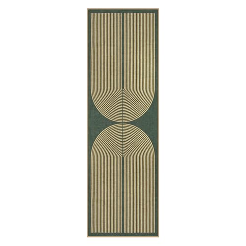Rainbow Easy Jute Green Kitchen Runner (2'6" x 8' (Runner) / Green Rainbow)