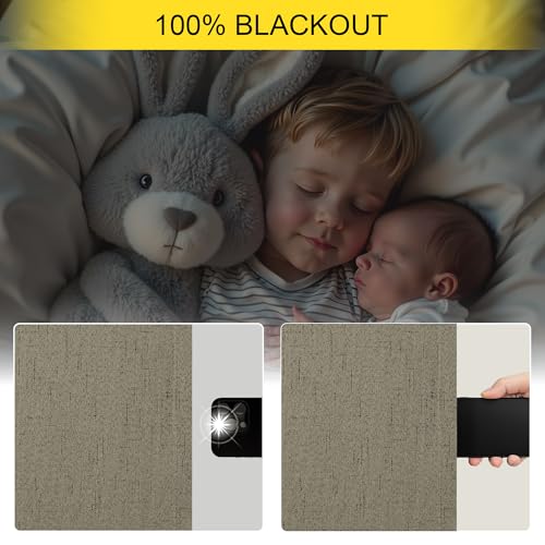 Living Room Curtains 102 Inches Long for 103 Inch Tall Window Drape 100% Blackout Curtains for Bedroom Cold Weather Thermal Insulated Noise Reduction Curtain Farmhouse Style 2 Panels Dark Taupe (Dark Taupe / 52"W x 102"L (Pack of 2))