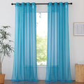Sheer Window Curtains Sweep to Floor (Teal / 54"W x 108"L (Pack of 2))