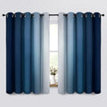 Ombre Curtains Blue and Greyish White for Living Room (70"W x 63"L (Pack of 2) / Blue)