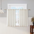 Natural Semi Sheer Kitchen Curtains 36 Inch Length 2 Panel Set Back Tab Pocket Design Short Linen Curtain Tiers for Small Bathroom Window Basement 40x36 (40"W x 36"L (Pack of 2) / Natural)