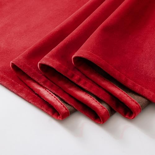 Velvet Curtains Christmas Red 52 x 108 Inch Length Set of 2 (Red / 52"W x 108"L (Pack of 2))