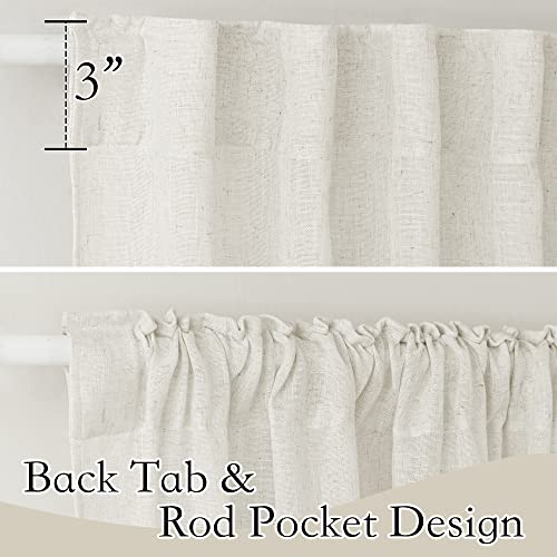 Extra Wide Sheer Curtains for Sliding Patio Door Large Window (Linen / 70"W x 63"L (Pack of 2))